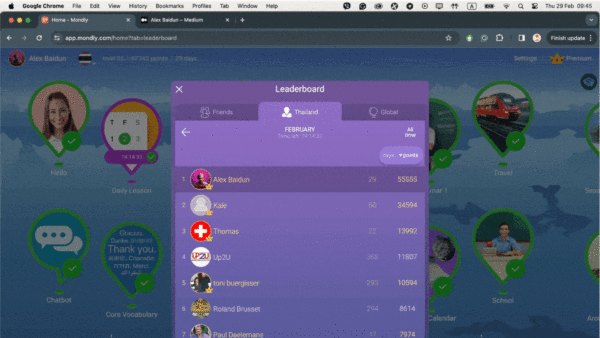 Mastering Thai in Just One Month: Alex’s 155-Hour Journey with Mondly