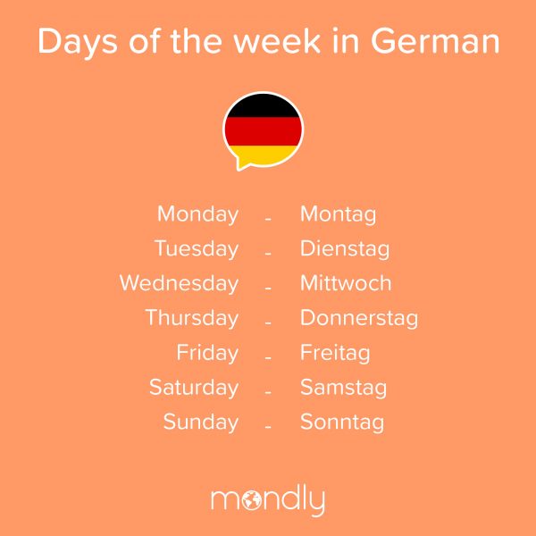 days of the week in German