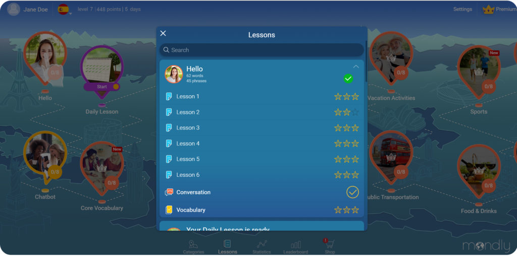 mondly web learn languages